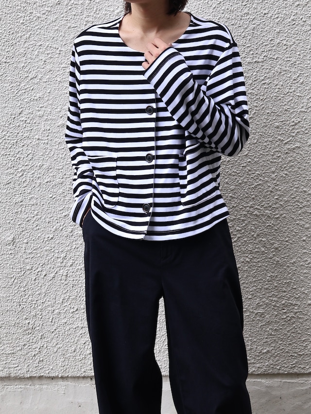 cropped border cardigan