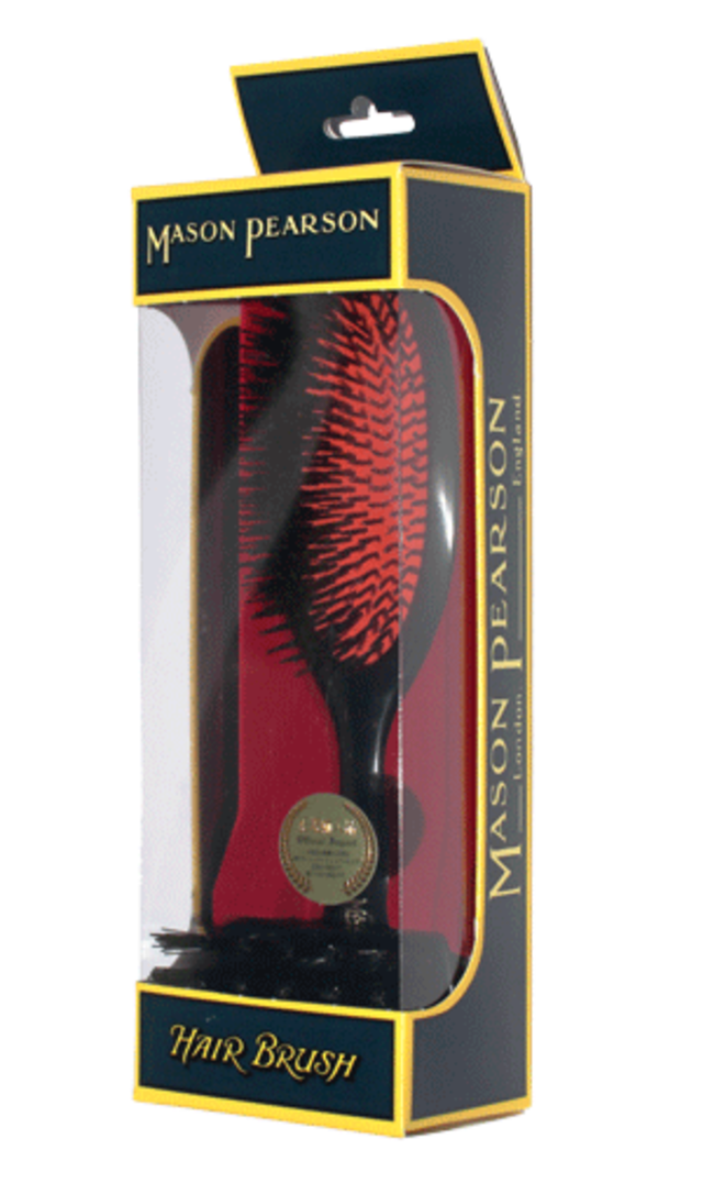 メイソンピアソン  ハンディブリッスル  ヘアブラシ ダークルビー （クリーニングブラシ付き）