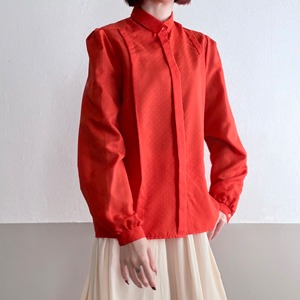 Orange Fly Front Tuck Blouse