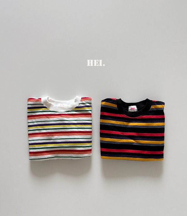 【取寄】hei｜multi stripe tee｜マルチボーダーTシャツ｜XS-XL｜kids｜26 autumn