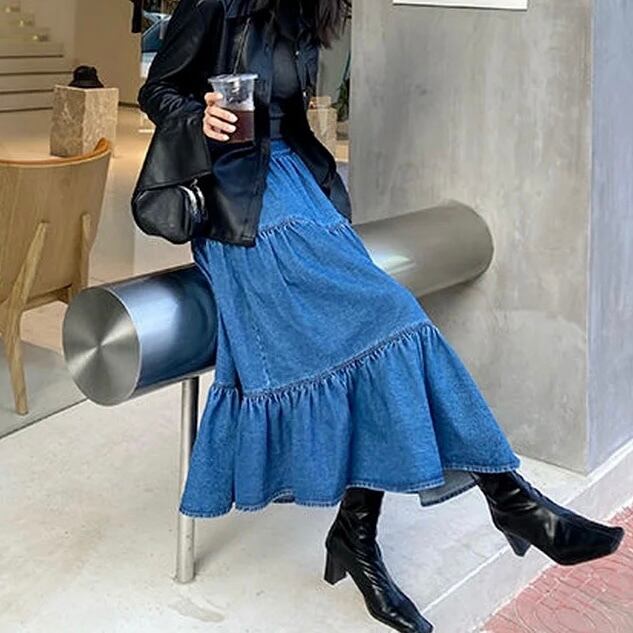 デニムティアードスカート