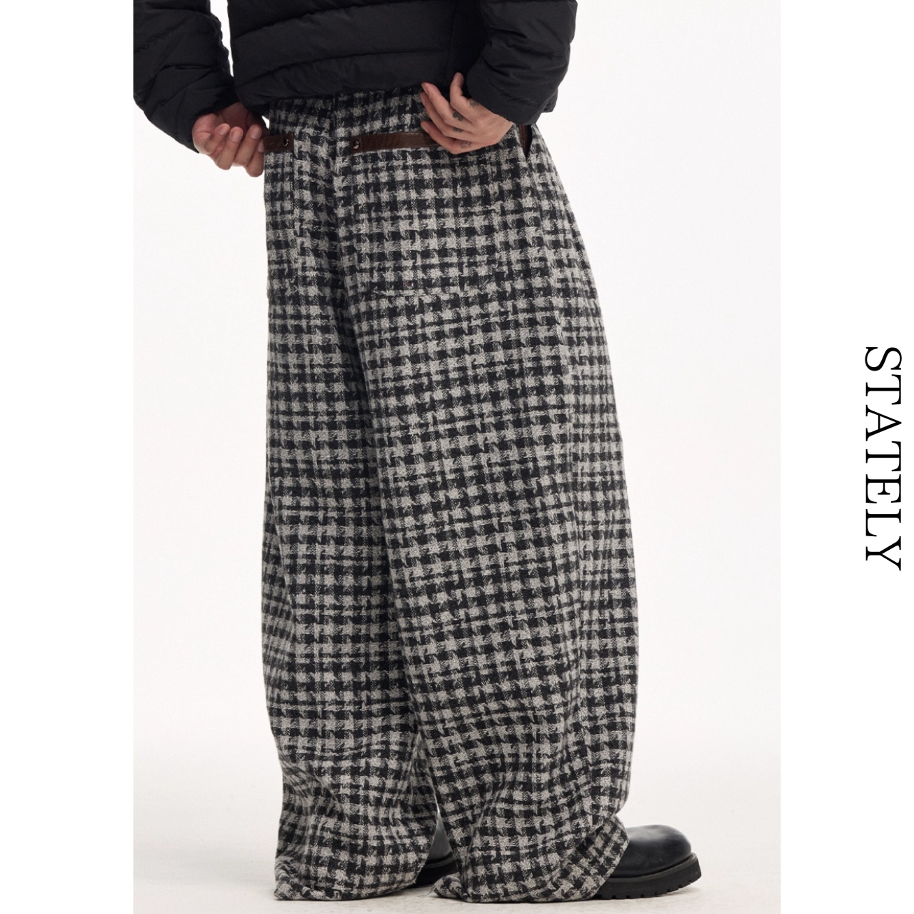 lCheck Wide Pants/2color_B80・画像2