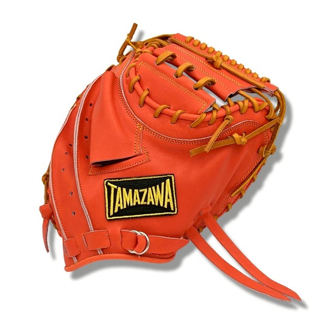 【硬式】玉澤 キャッチャーミット DELUXE TKC-NU2DX 右投げ G.F.バック（本体：Dオレンジ　紐：タン）｜タマザワ