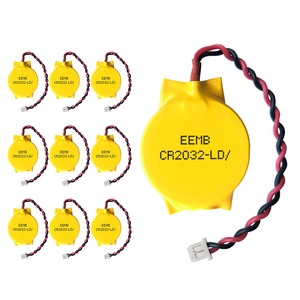 【特価処分】10 X EEMB 3 V CR 2032 CMOSバッテリ、リード線とMOLEXリード線コネクタ付き、コンピュータまたはノートパソコンのマザーボードバッテリに適し、充電不可