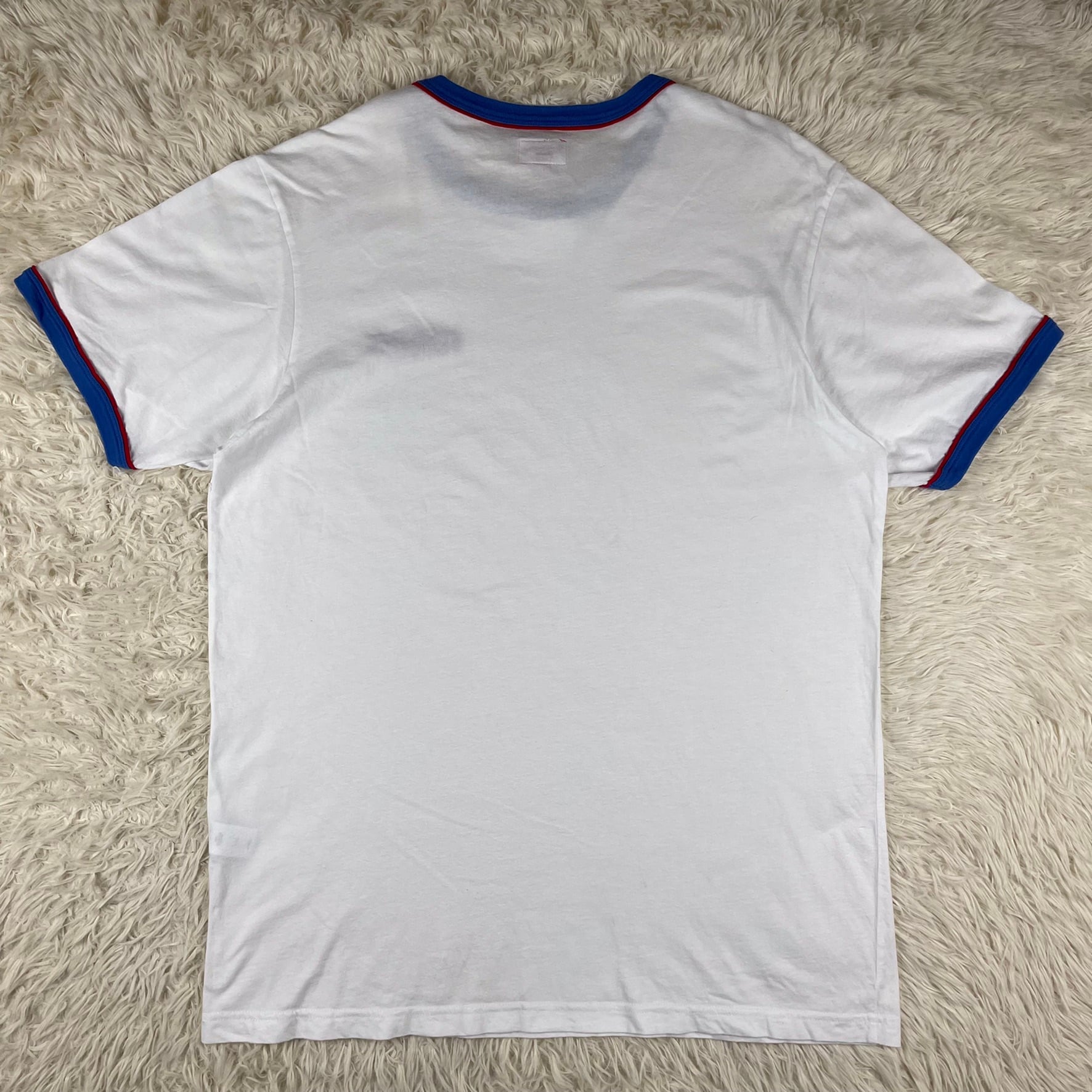 【即完売】シュプリーム　センターロゴ　リブライン　ナイロン　白　ゲームシャツ