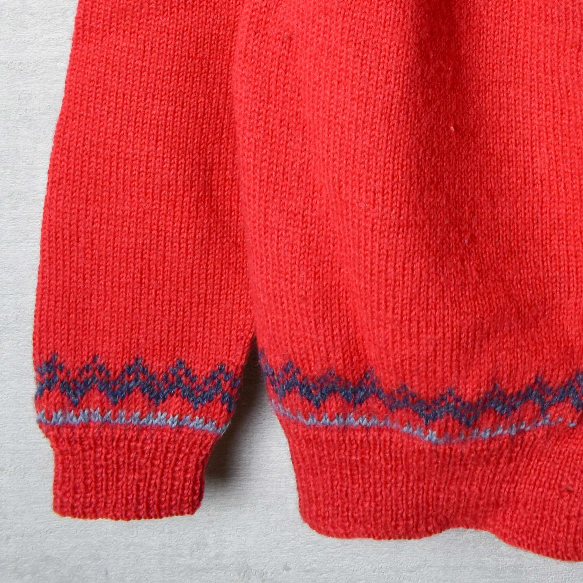 [USED] made in NORWAY Nordic knit cardigan red