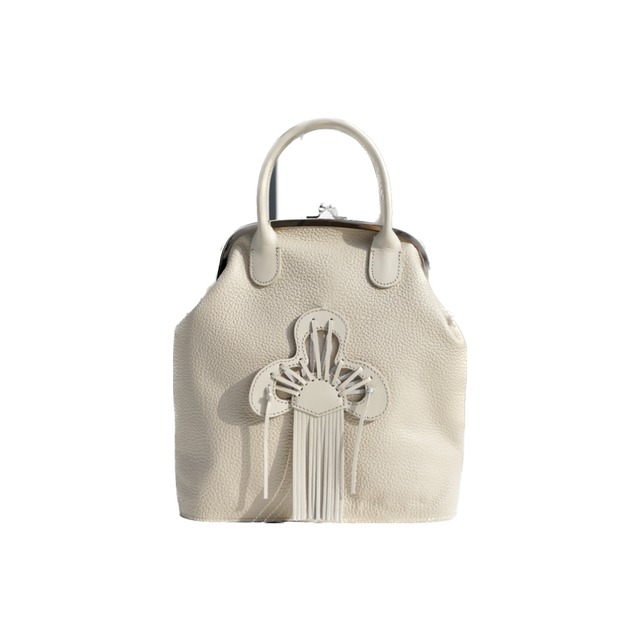 【BANSAN】Amulet Charm Leather GAMAGUCHI Shoulder Hand Bag (CREAM) [spring accessories]