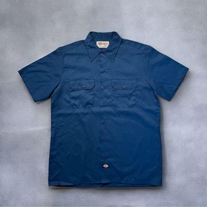 Dickies USA製 Work shirt S/S ワークシャツ ネイビー 古着