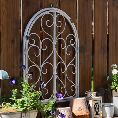 フェイクウィンドウ デカール モダンアート 壁画 風景 オフィス ファームハウス用 ガーデン 庭 スチール カフェ 雑貨 ２種類 ホワイト ブラウン