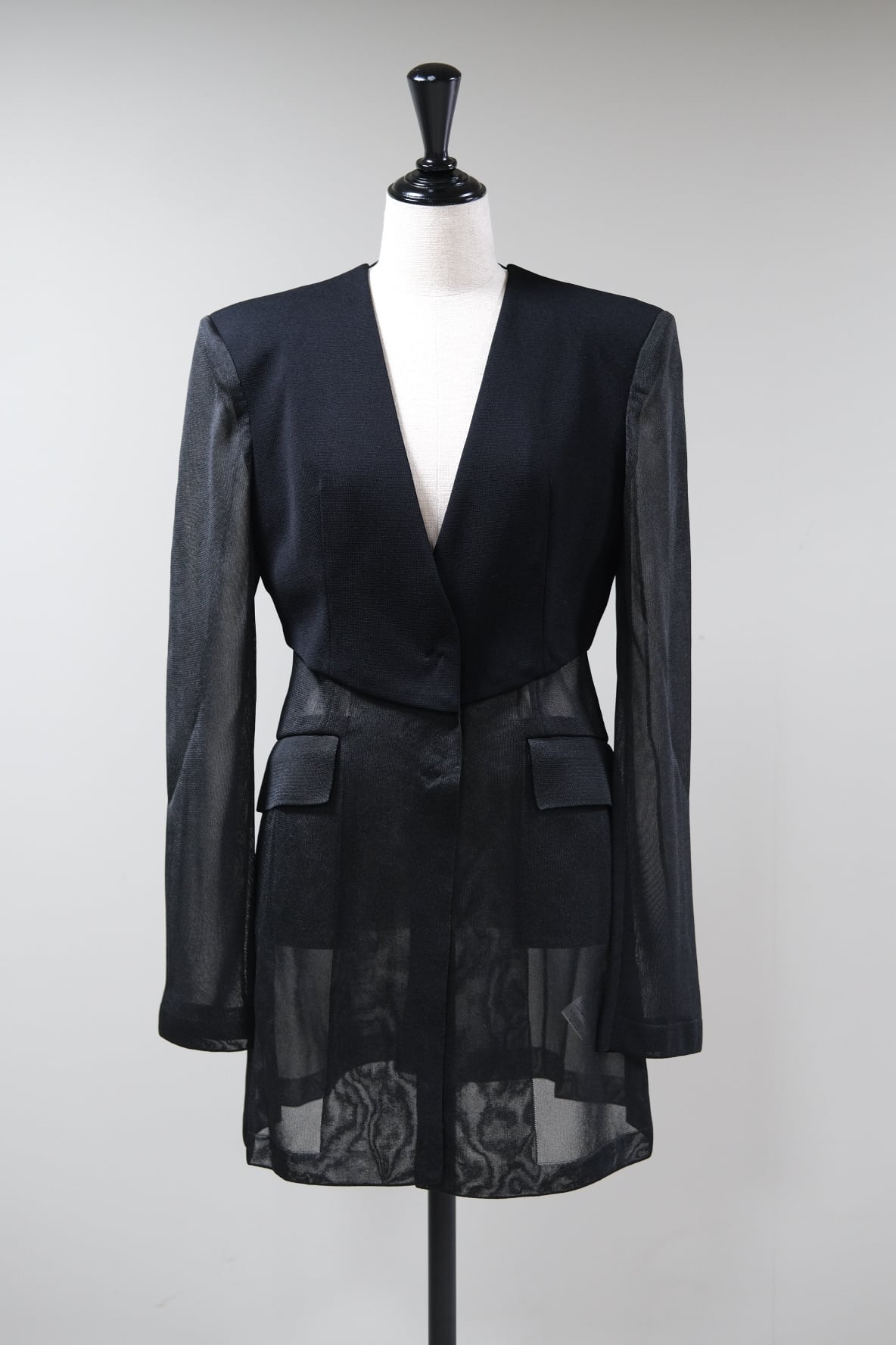 【FETICO】SHEER COMBINED KNIT JACKET