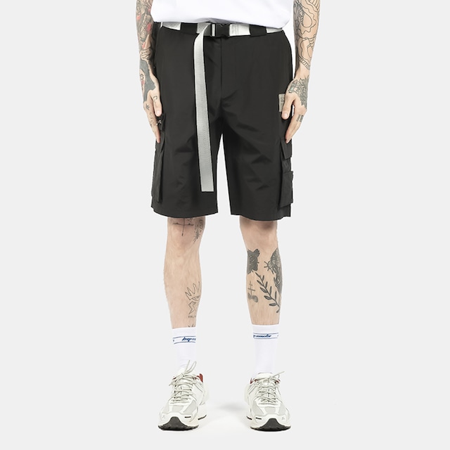 SALE 送料無料【HIPANDA ハイパンダ】メンズ ショートパンツ MEN'S BELTED SHORTS CARGO PANTS / BLACK