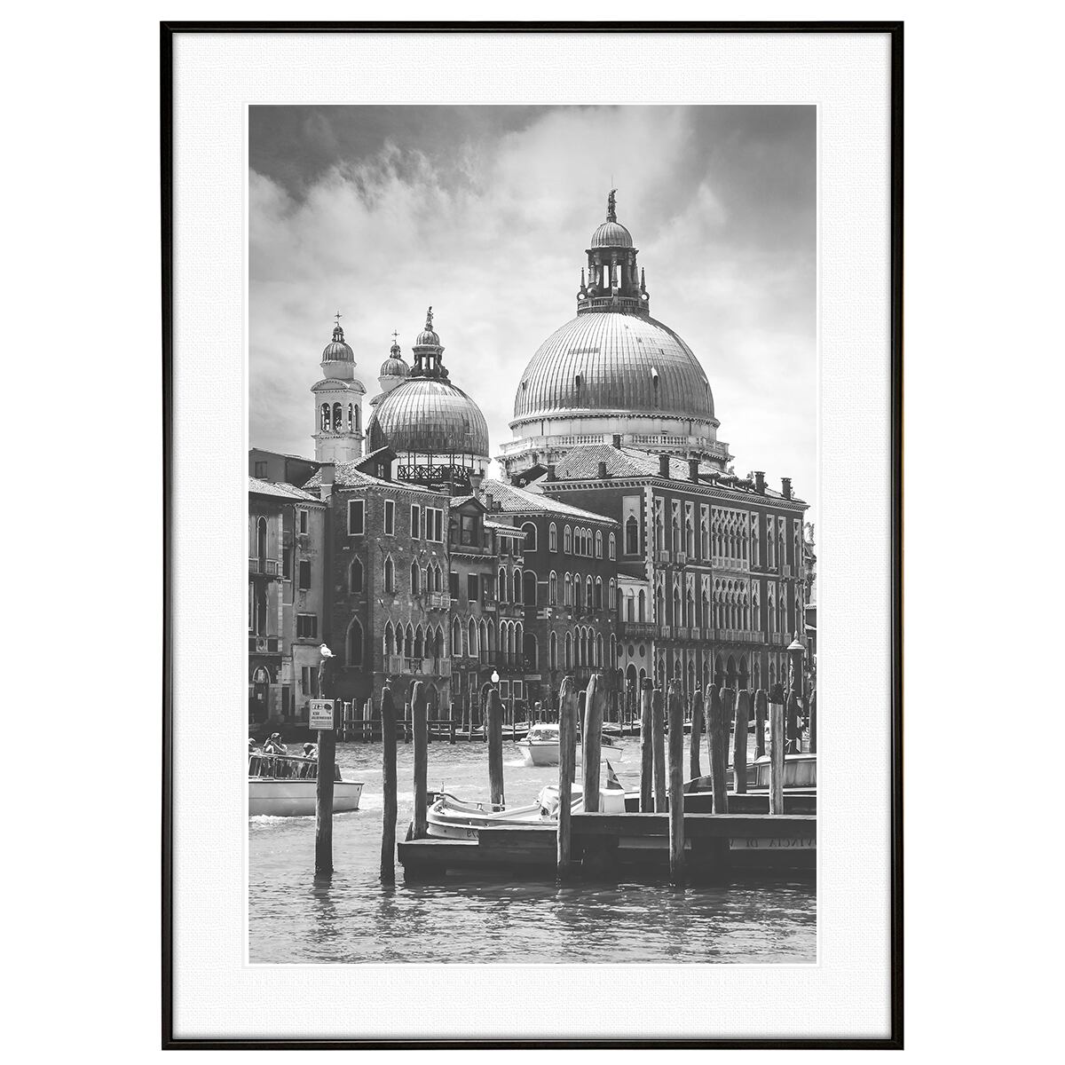 イタリア写真 ヴェネツィア サンタ・マリア・デッラ・サルーテ聖堂 インテリア モノクロアートポスター額装 AS3730