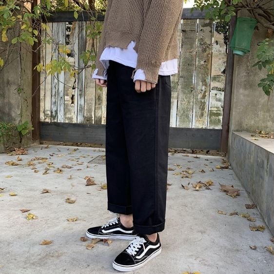 全3色 ストレートパンツ シンプル シック 大人 メンズ 無地