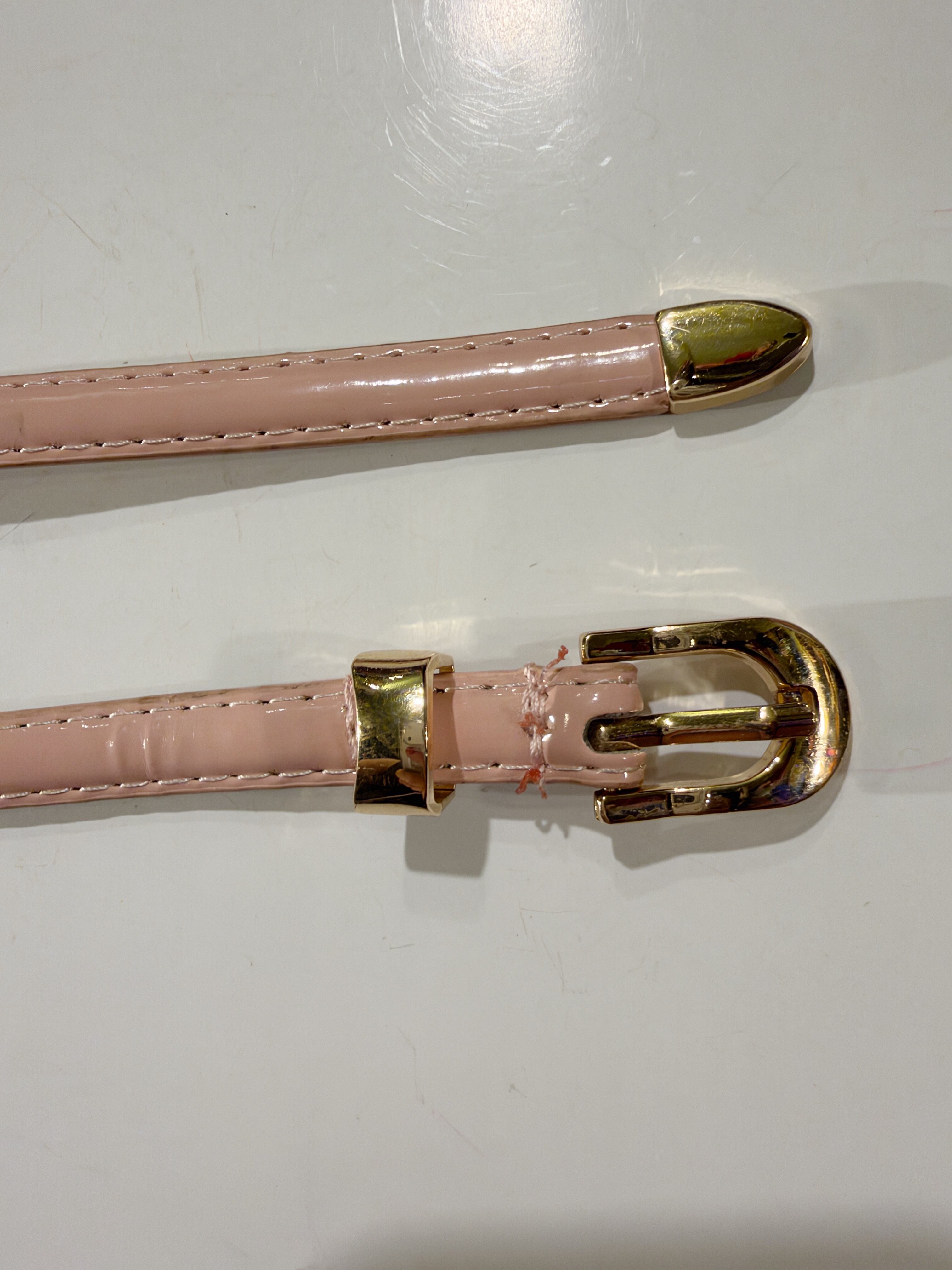 Vintage pink × gold enamel belt
