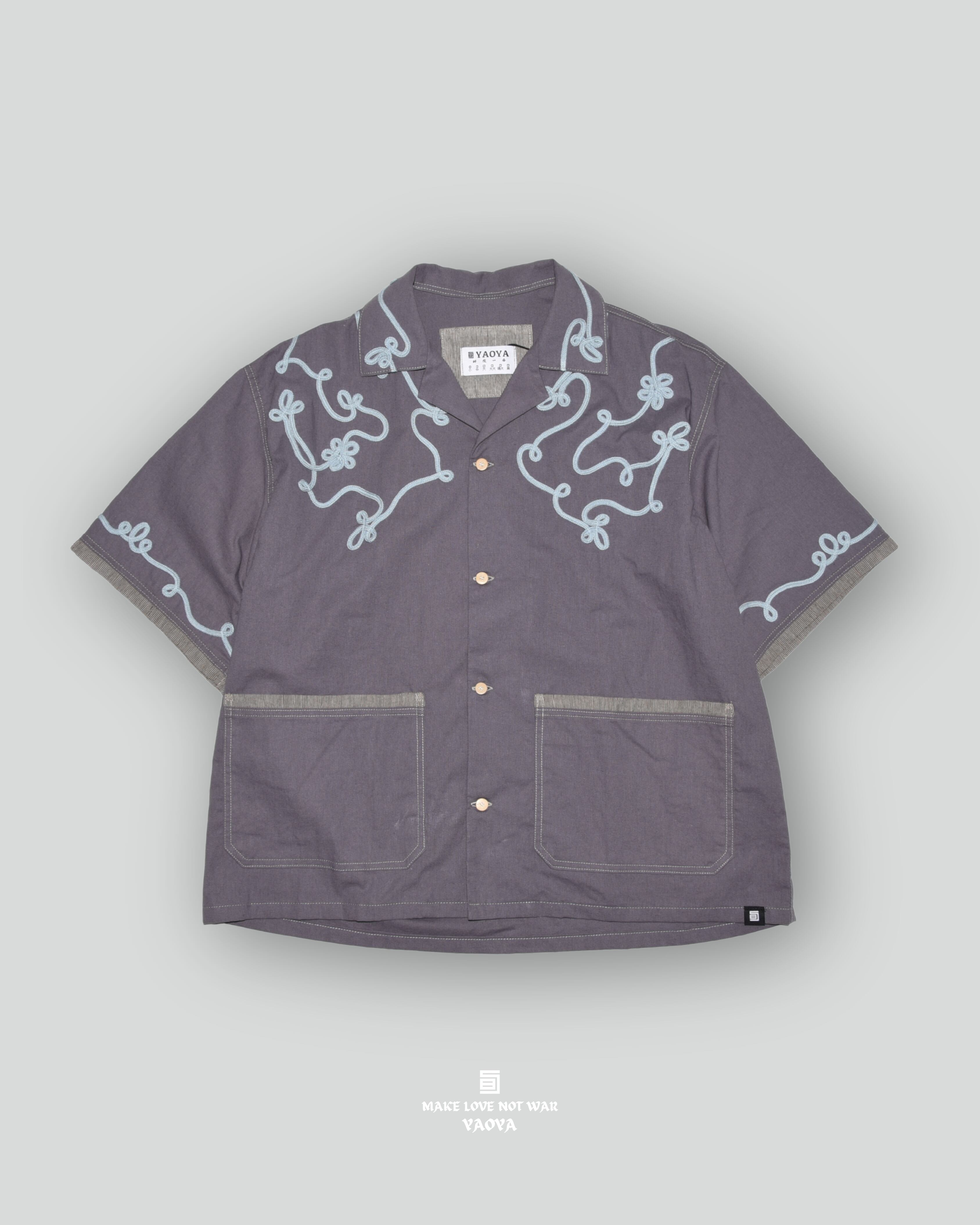 26 DUSTY LAVENDER X LIGHT BLUE FLORAL SHORT-SLEEVE SHIRT