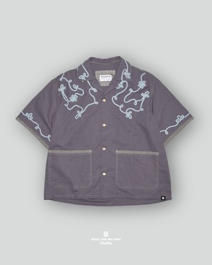 26 DUSTY LAVENDER X LIGHT BLUE FLORAL SHORT-SLEEVE SHIRT