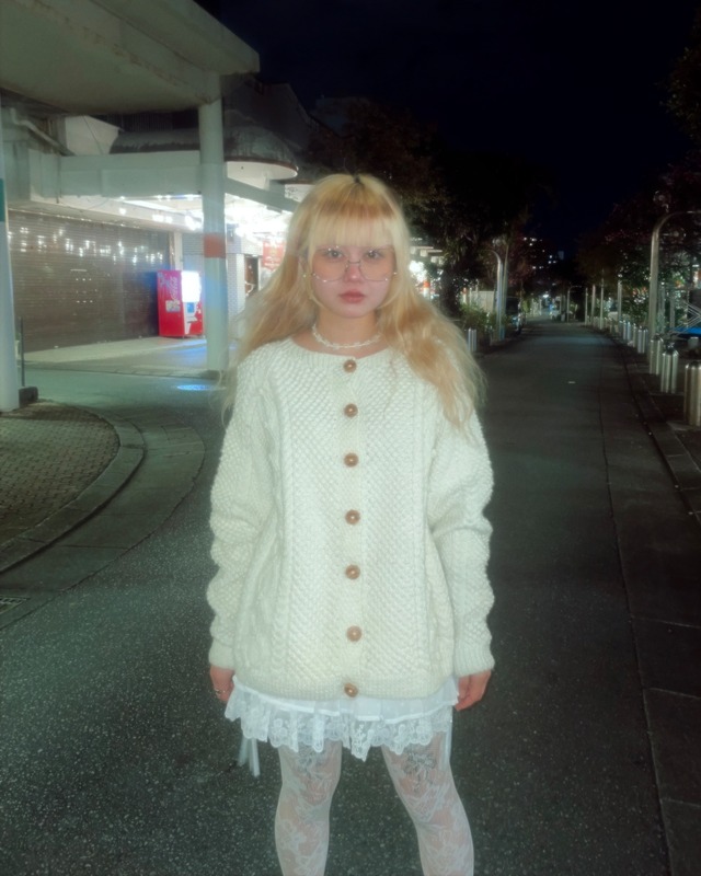 SALE！used aran knitted cardigan