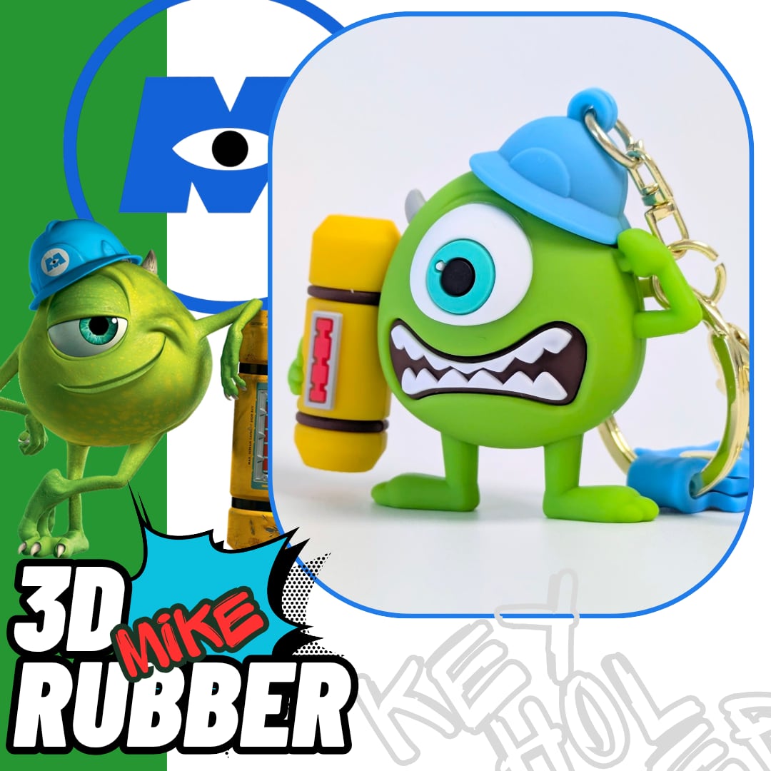 【 Monsters, Inc. ( モンスターズ・インク ) 】『 マイク・ワゾウスキ 』 3D Rubber KeyHolder / 3Dラバーキーホルダー〚アメリカン雑貨 アメトイ〛