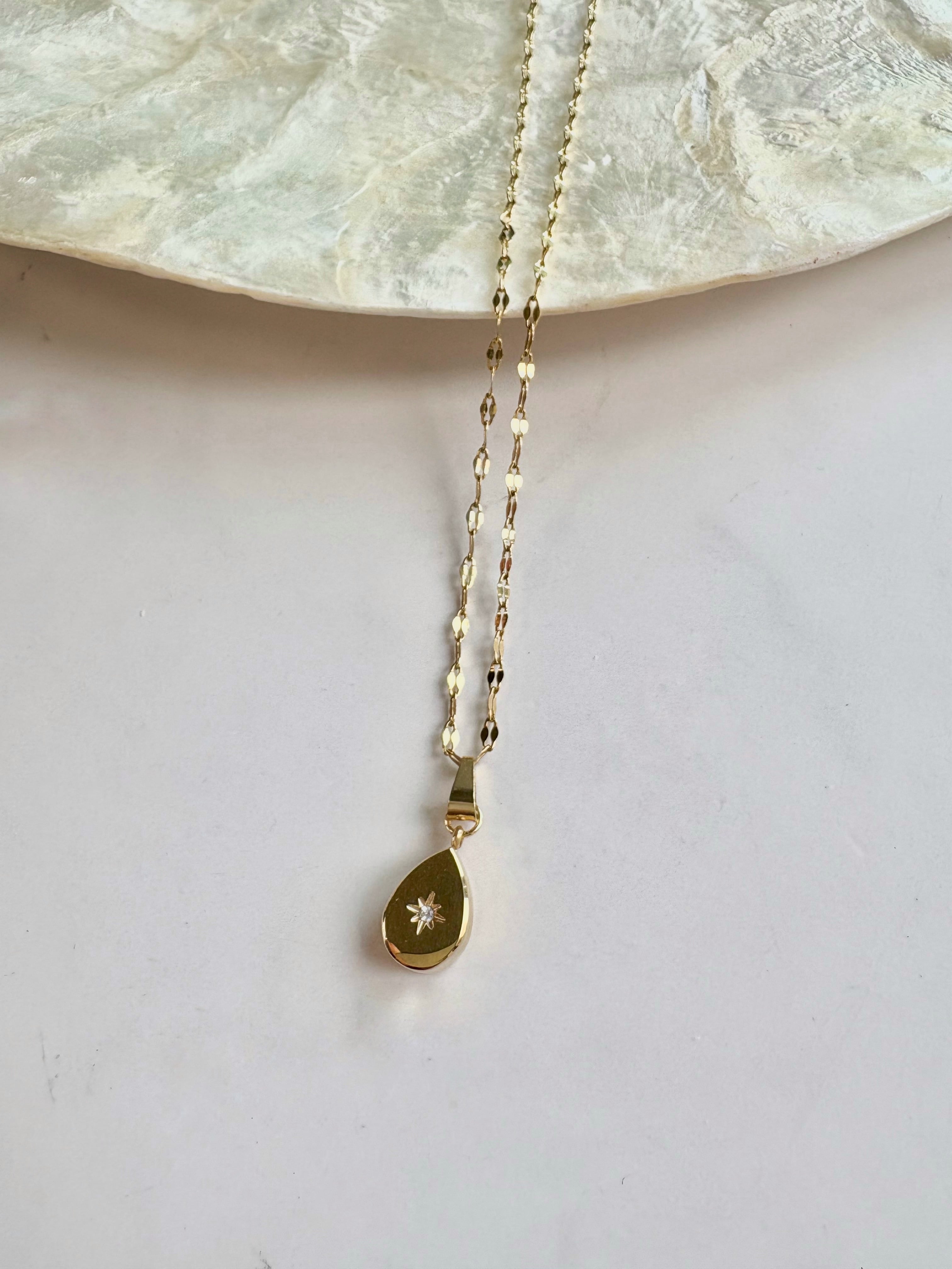 Hokulele Stainless necklace(ドロップ流れ星ステンレスネックレス)