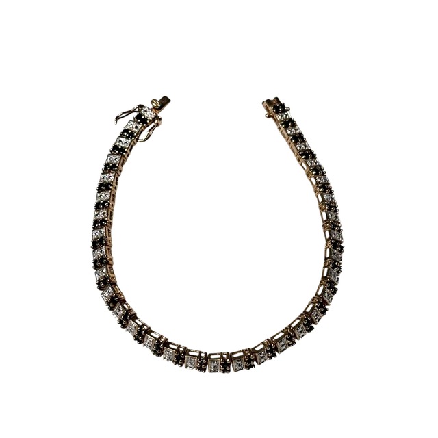 vintage silver natural stone tennis bracelet