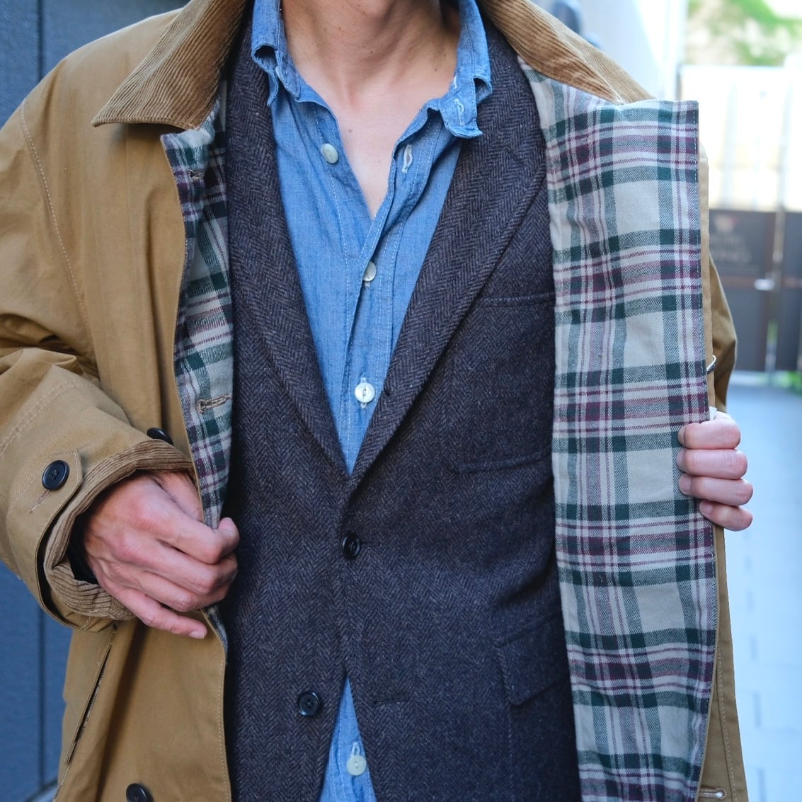 KENNETH FIELD(ケネスフィールド) /MAX PROOF COAT BM WAX-KHAKI-(52