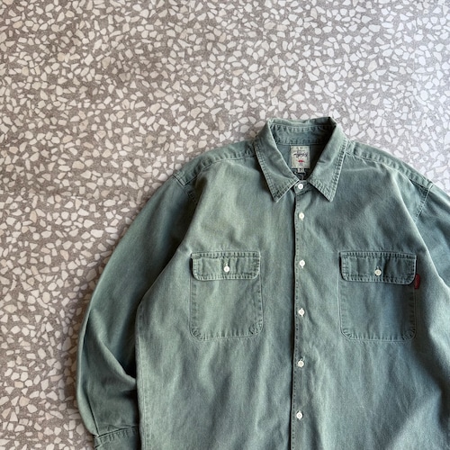 STUSSY / 90’s denim color shirt size M