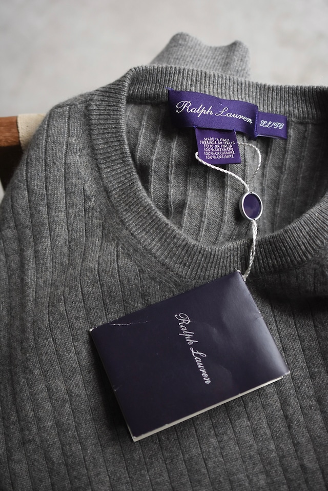 OK／90-00's "Ralph Lauren purple label" cashmere rib knit. MADE IN ITALY -dead stock-