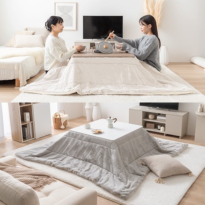 長方形：天板75cm×60cm】お部屋馴染みのいいナチュラルカラーのこたつ