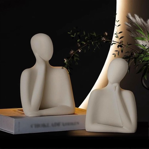オブジェ 白 ホワイト モダンアート 人 セラミック おしゃれ リビング オフィス 装飾 カフェ 韓国 北欧