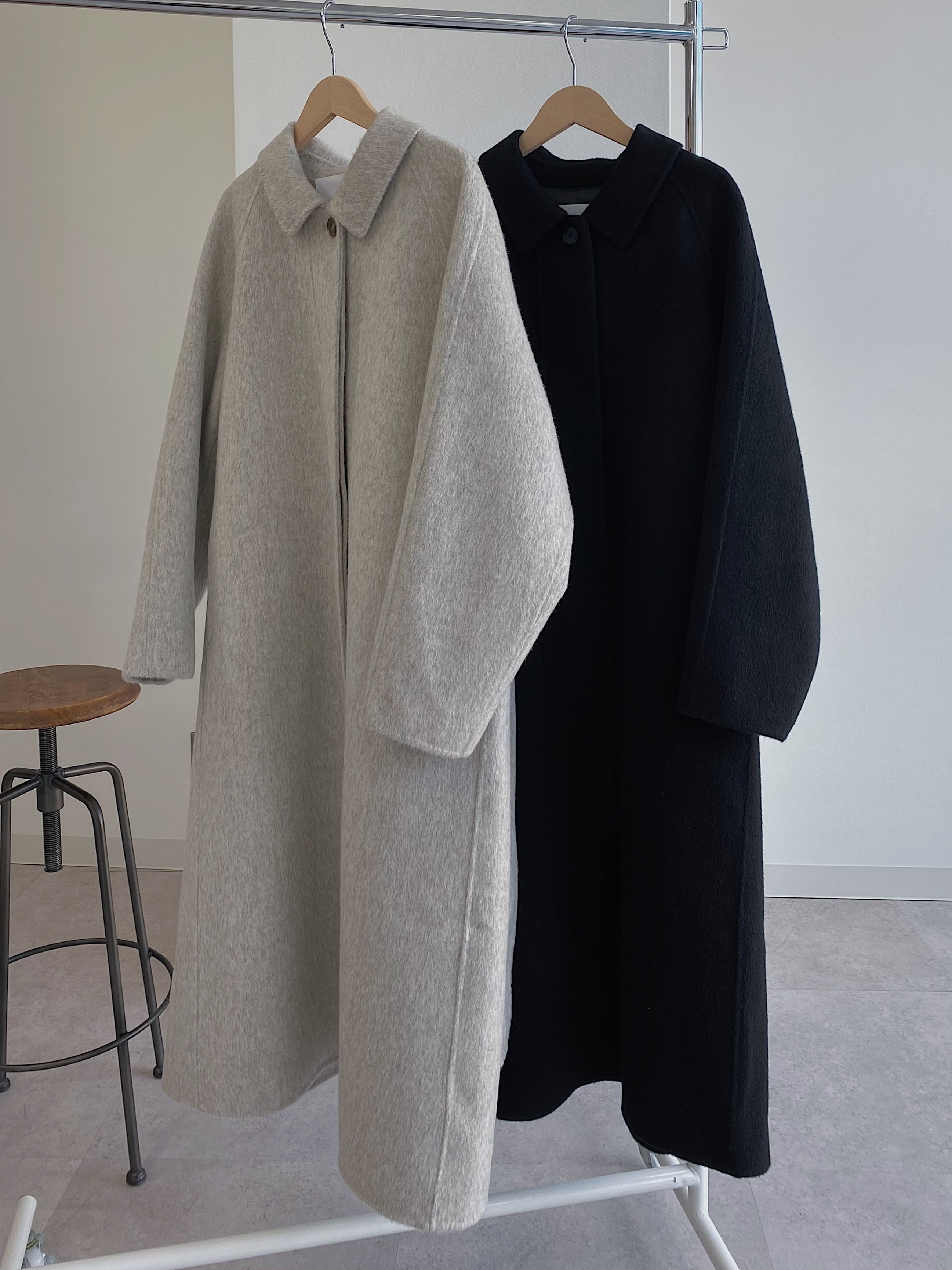 値下げ　shaggy wool soutien collar long coat shaggy wool soutien collar long coat | nananamoe