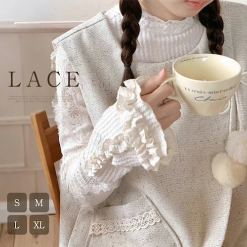 可愛い トップス ブラウス レディース 秋冬 レース フリル襟 ブラウス レースネック フリル 長袖 tシャツ インナー レース カットソー レイヤードトップス レースインナー おしゃれ 着回し かわ