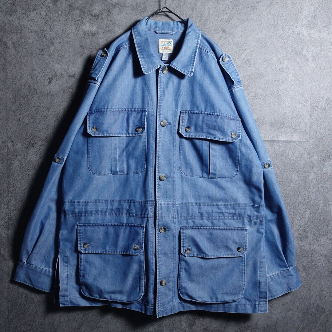 Blue denim 4-pocket design coverall