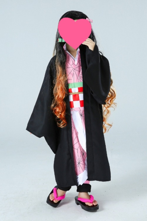 鬼滅の刃 風 竈門禰豆子 かまどねずこ 通常衣装 着物 子供用 児童用  