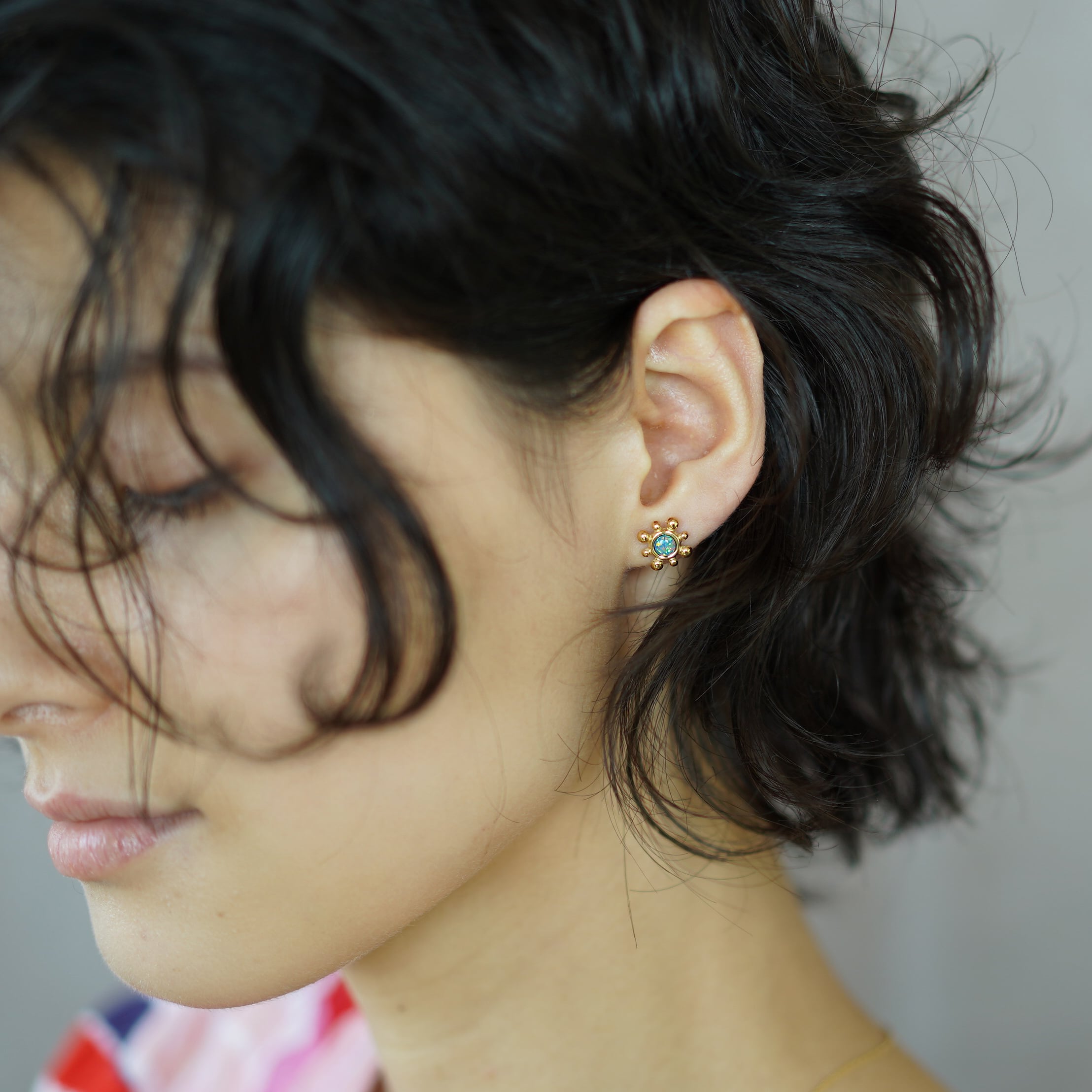 14kgfグリーンオパール　ピアス 14kgfグリーンオパール ピアス