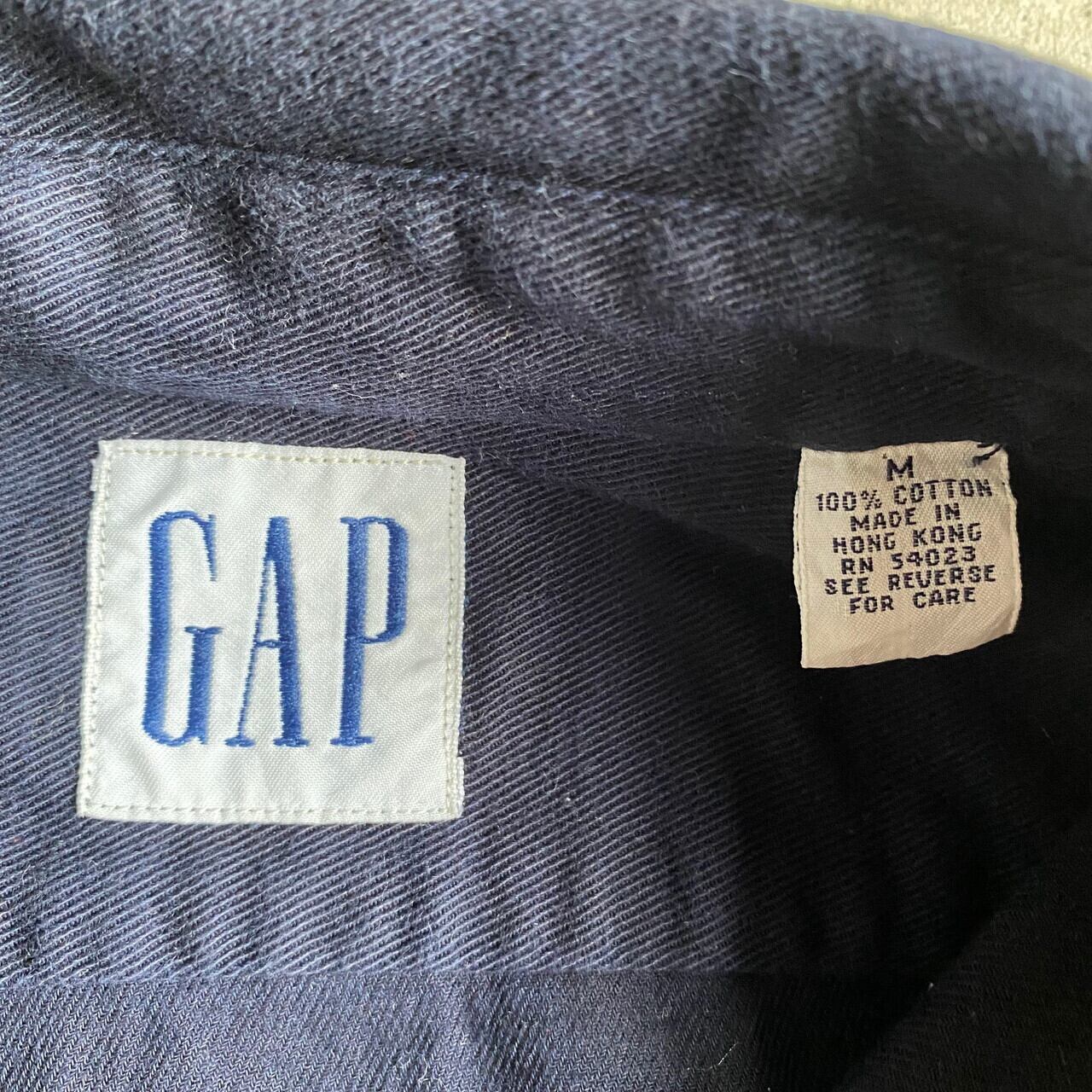 90年代 OLD GAP オールドギャップ 長袖 マチ付き コットンツイルシャツ