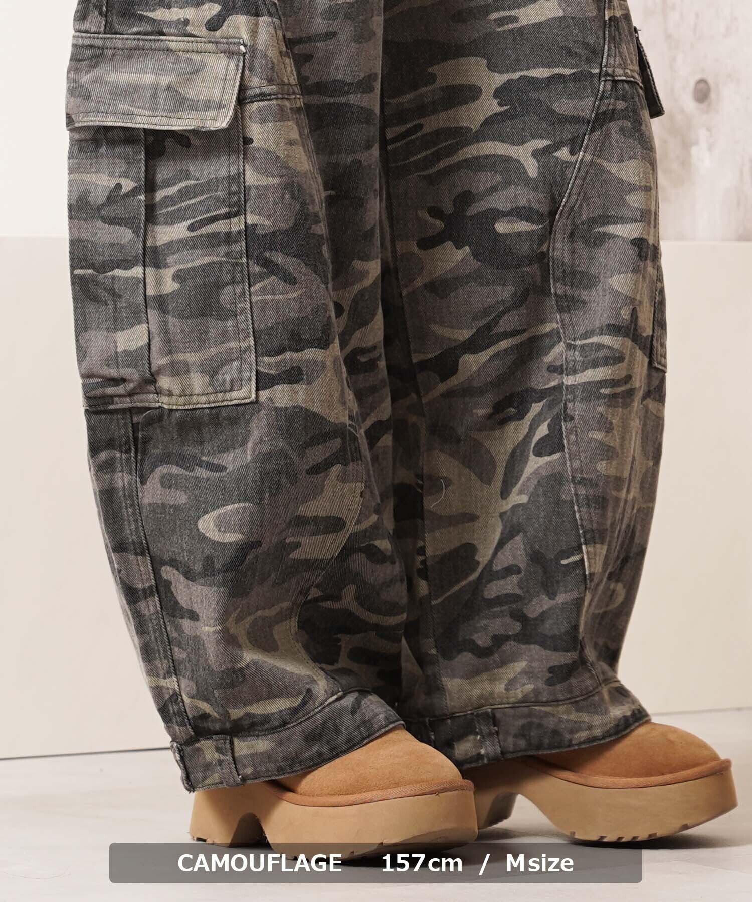 ◇カモフラ バレルレッグ カーゴパンツ◇gt-c25101 | 1111clothing