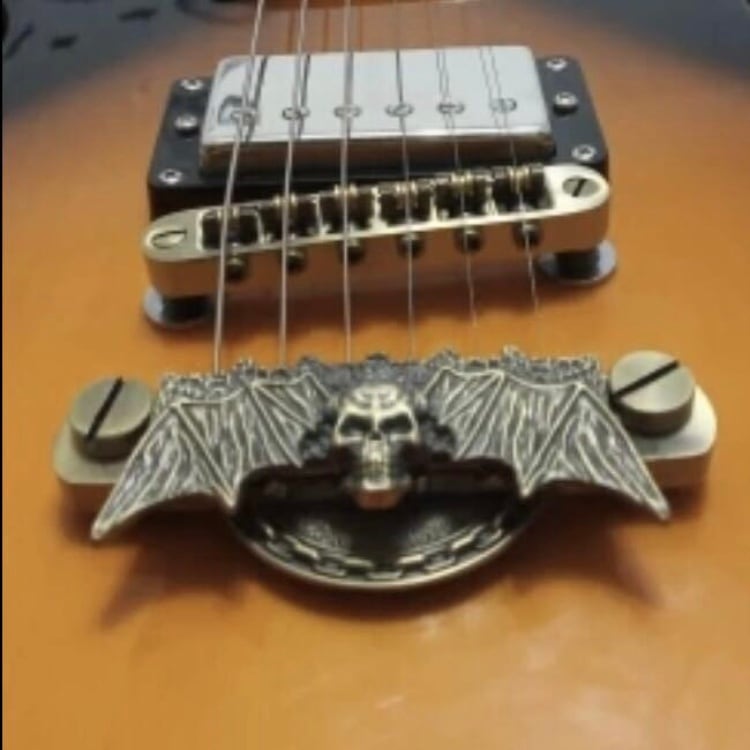 エレキギター　ギターパーツ　ブリッジ　ロック　レスポール　チューンOマチック　＆　テールピース　ドクロ　SG　BF　MERCH'S