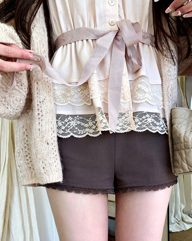 レーストリムショートパンツ（2 colors）