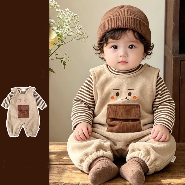 【BABY】ポケット付きオールインワン＆シャツ