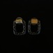 Black glass rectangle frame earrings