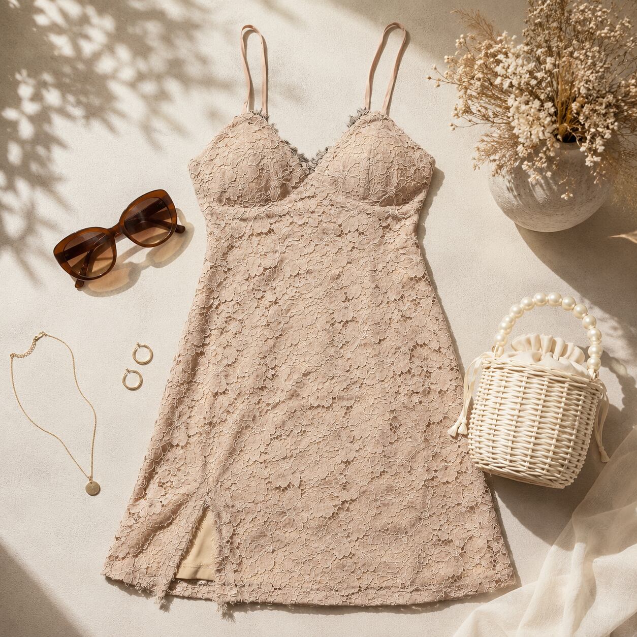 Lacy summer mini dress