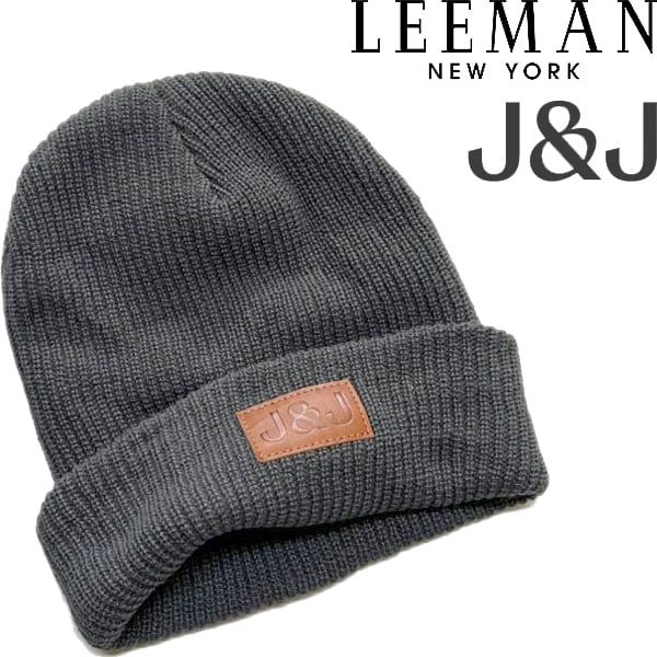 1点物◇LEEMAN肉厚J&Jニット帽子ビーニーニットキャップ古着メンズ