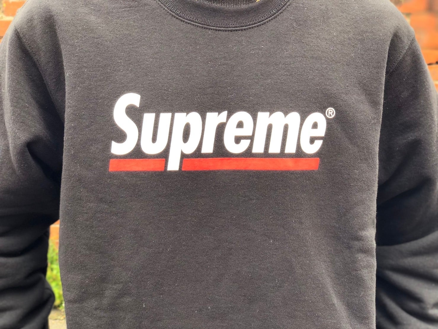 Supreme 20ss UNDERLINE CREWNECK BLACK MEDIUM 100JE6005 | BRAND ...