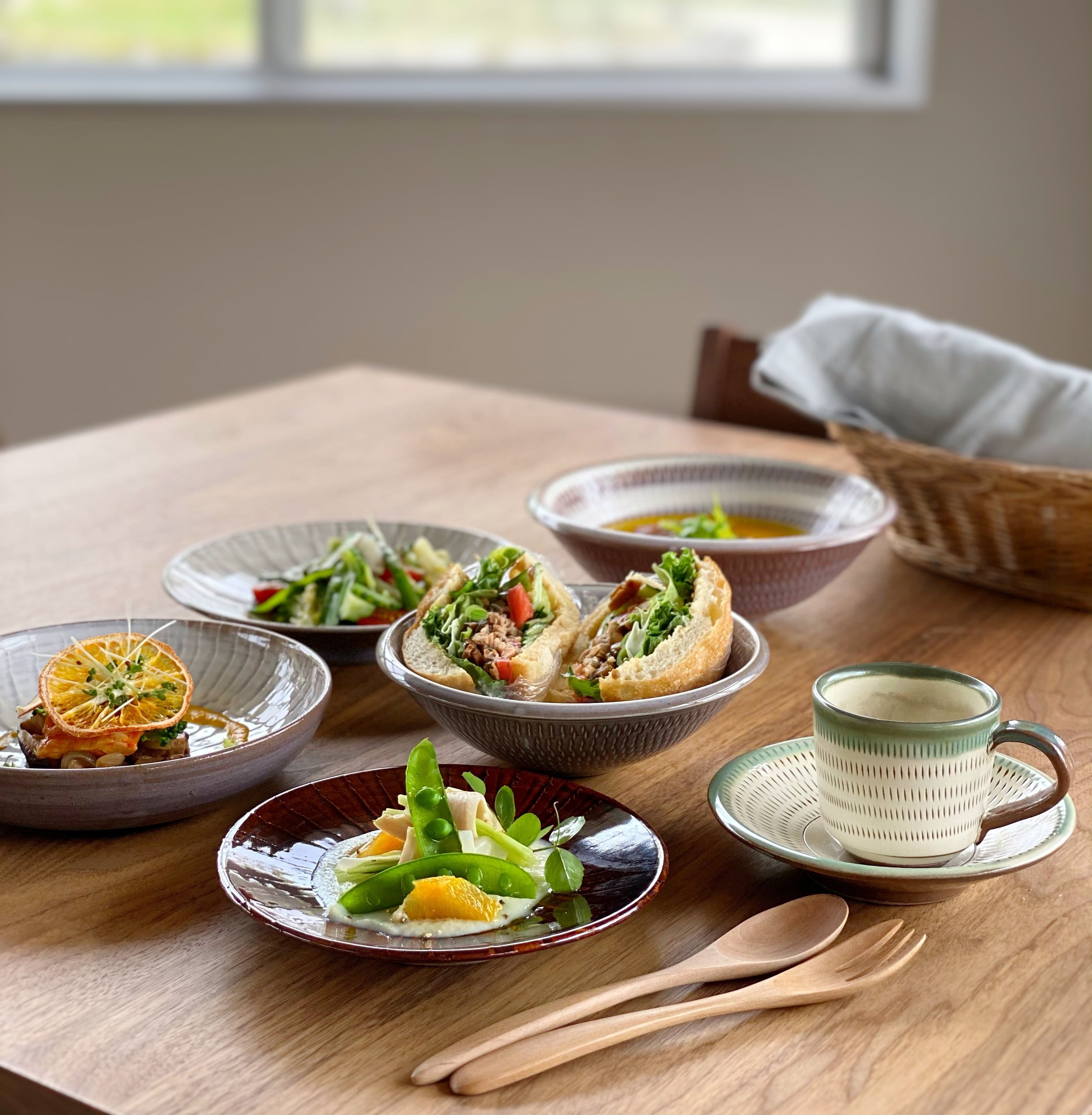 小石原焼 大皿 2点 小石原焼 蔵人窯 皿22cm 飛び鉋 Koishiwara-yaki