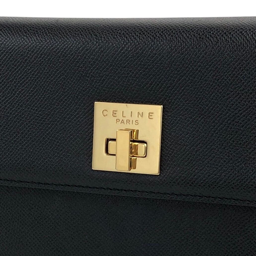 CELINE セリーヌ ショルダーバッグ ブラック ターンロック レザー 型