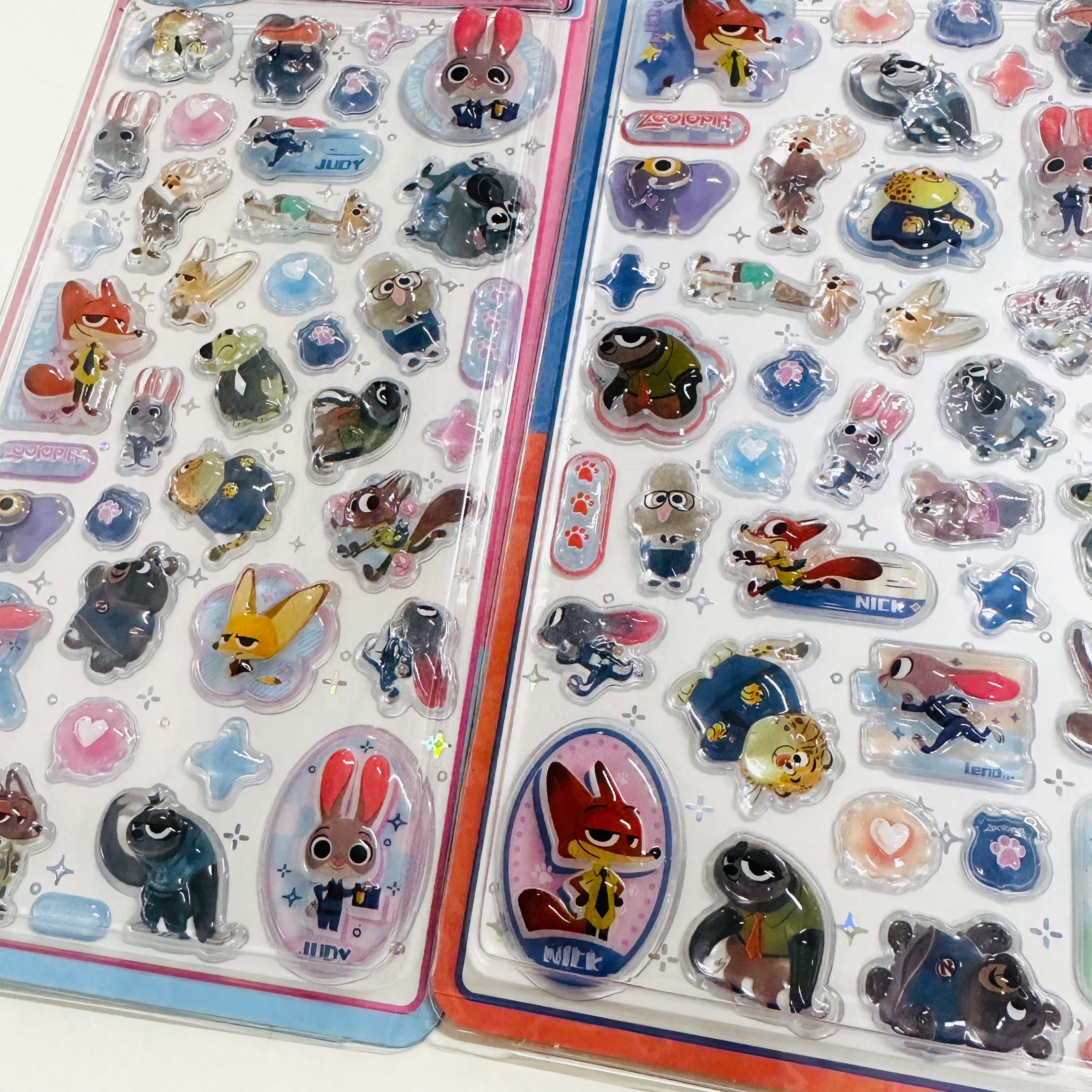 海外限定 ズートピア1 公式ライセンス品 3Dクリスタル シール 立体