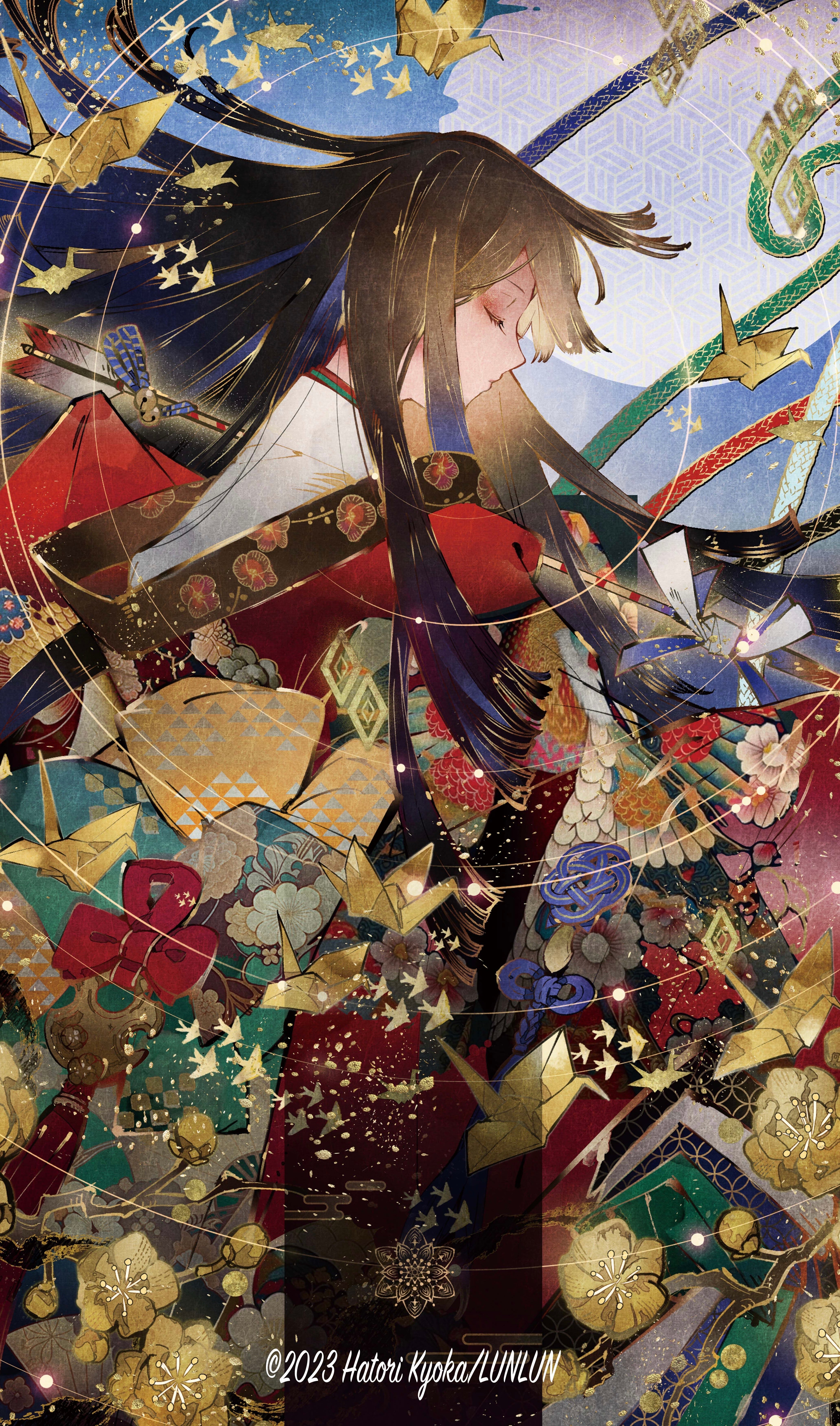 《新作》匈歌ハトリ先生書き下ろしオリジナルプレイマット 月鏑(夜)