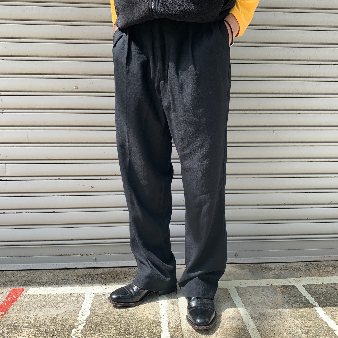 90s POLOGOLF ラルフローレン　ウールスラックス　ツータック　W36