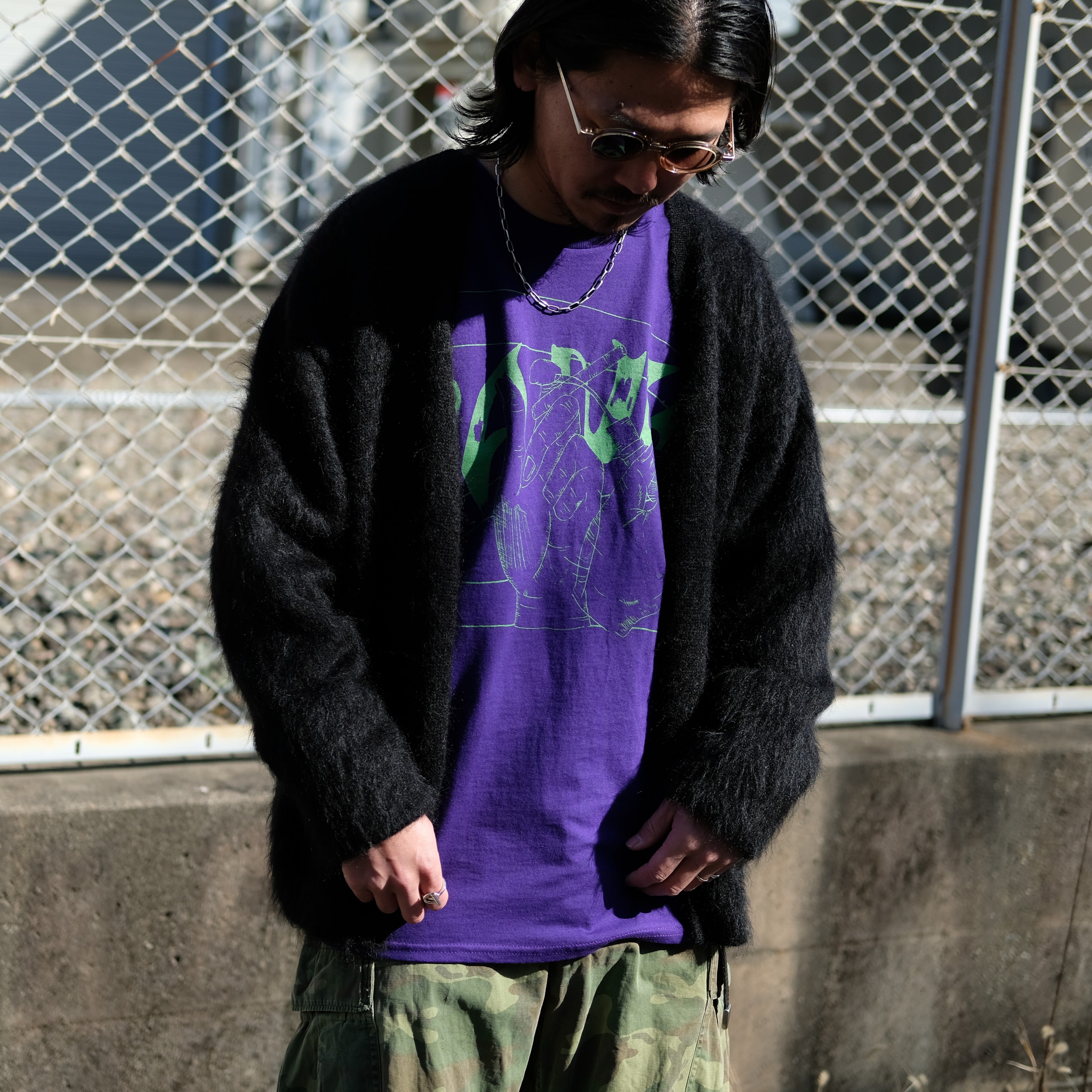 INTERIM / KID MOHAIR ALPACA SHAGGY CARDIGAN | GANKO