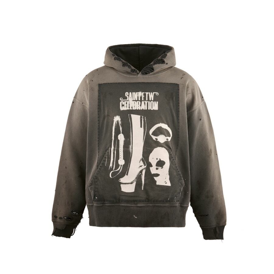 SAINT Mxxxxxx】SM-HR1-0000-054/HOODIE/SAINT CELEBRATION/BLACK | AYIN